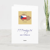 チェコ共和国の旗と地図の感謝カード サンキューカード (裏面)