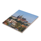 チェコ共和国の旧市街とプラハ城の眺め タイル (側面)