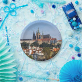 チェコ共和国の旧市街とプラハ城の眺め ペーパープレート (パーティー)
