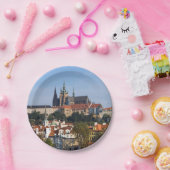 チェコ共和国の旧市街とプラハ城の眺め ペーパープレート (パーティー)