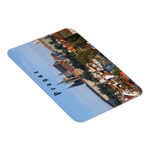 チェコ共和国の旧市街とプラハ城の眺め マグネット (右側)