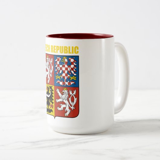 チェコ共和国の紋章 ツートーンマグカップ (正面右)