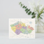 チェコ共和国の詳細地図 ポストカード (スタンド正面)