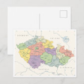 チェコ共和国の詳細地図 ポストカード (正面/裏面)