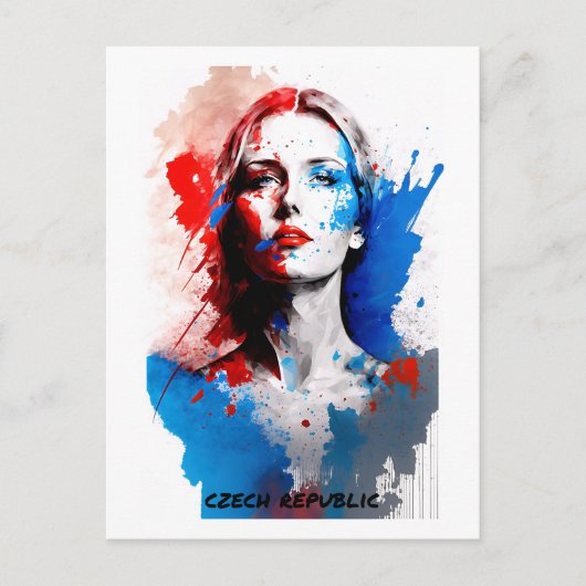 チェコ共和国はがき – ポートレート抽象芸術 ポストカード (正面)