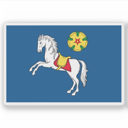 チェコ共和国オストラヴァ国旗 シール (正面)