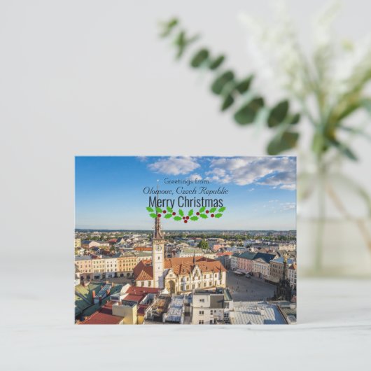 チェコ共和国オロモウツからのクリスマスの挨拶 ポストカード (スタンド正面)