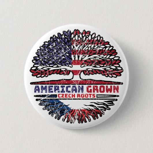 チェコ共和国チェコアメリカ合衆国アメリカ合衆国統一された州 缶バッジ (正面)