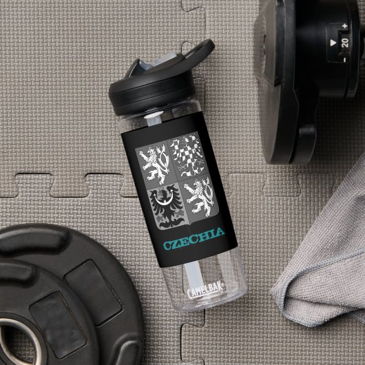 チェコ共和国フィットネスとチェコの紋章/国旗 ウォーターボトル (ジム)