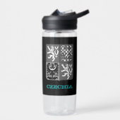 チェコ共和国フィットネスとチェコの紋章/国旗 ウォーターボトル (左面)