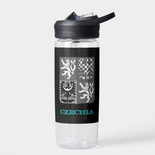 チェコ共和国フィットネスとチェコの紋章/国旗 ウォーターボトル (左面)
