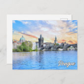 チェコ共和国プラハからの挨拶 ポストカード (正面/裏面)