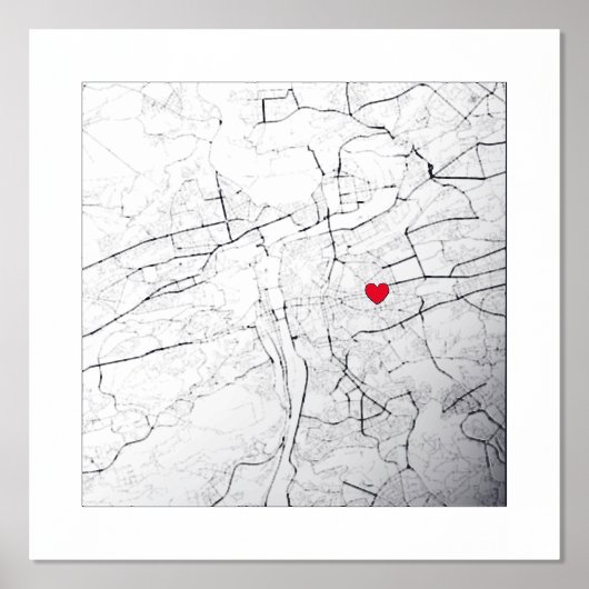 チェコ共和国プラハの地モダン図エレガント 箔ポスター (正面)