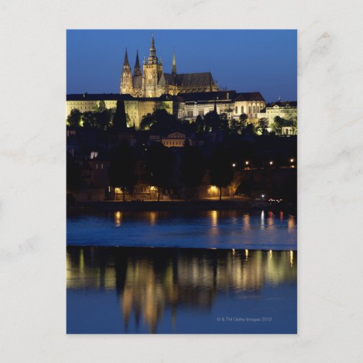 チェコ共和国プラハの夜 ポストカード (正面)