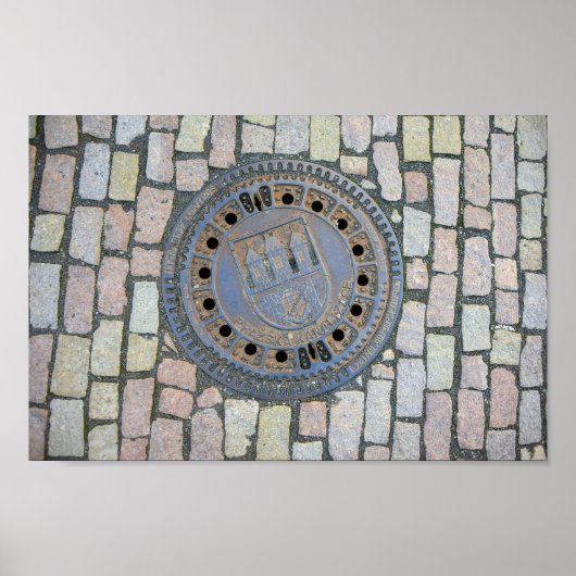 チェコ共和国プラハ城マンホールカバー ポスター (正面)
