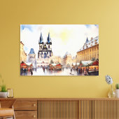 チェコ共和国プラハ – ストレッチされたキャンバス印刷 キャンバスプリント (インサイチュ (リビング))