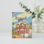 チェコ共和国ヴィンテージ旅行ポスター ポストカード (スタンド正面)