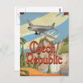チェコ共和国ヴィンテージ旅行ポスター ポストカード (正面/裏面)