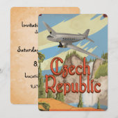 チェコ共和国ヴィンテージ旅行ポスター 招待状 (正面/裏面)
