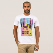 チェコ共和国ヴィンテージ鹿の旅行のポスター Tシャツ (正面フル)
