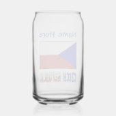 チェコ共和国国旗の青の個人設定 ガラス缶 (裏面)