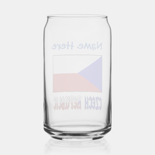 チェコ共和国国旗の青の個人設定 ガラス缶 (裏面)