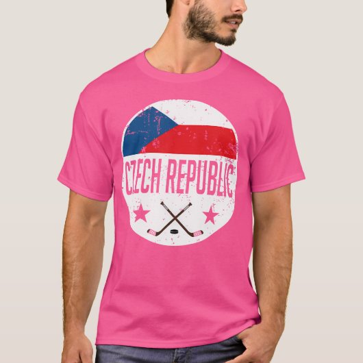 チェコ共和国 アイスホッケー 国旗 応援ジャージ サポーター Fa Tシャツ (正面)