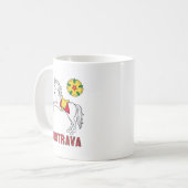 チェコ共和国 オストラヴァの旗 コーヒーマグカップ (正面左)