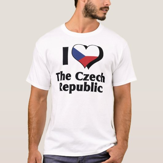 チェコ共和国 フラッグが好き Tシャツ (正面)