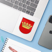 チェコ共和国 ランシュクロウンの紋章 シール (ノートパソコンとiPhone)