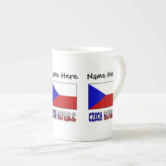 チェコ共和国 国旗 オーダーメイド ボーンチャイナマグカップ (正面右)