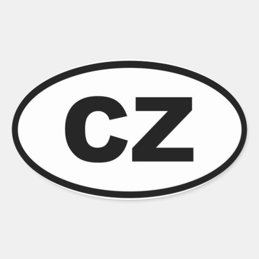 チェコ共和国 – CZ – ヨーロッパ 楕円形シール (正面)