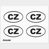 チェコ共和国 – CZ – ヨーロッパ 楕円形シール (シート)