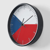 チェコ国旗が刻まれた時計 壁時計 (傾斜)