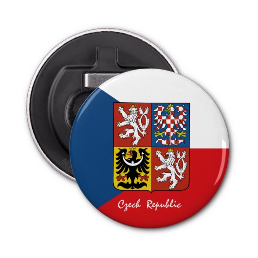 チェコ国旗とチェコ共和国パーティー/スポーツチェコ 栓抜き (正面)