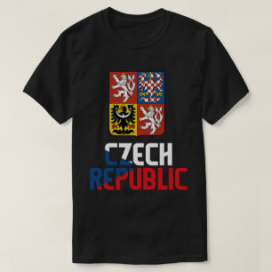 チェコ国旗と紋章愛国心 Tシャツ