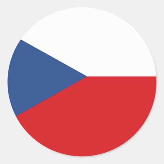 チェコ国旗のシール ラウンドシール (正面)