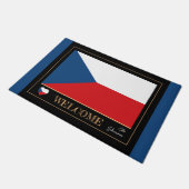 チェコ国旗のハウスマット/スポーツウェルカム ドアマット (アングル)