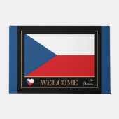 チェコ国旗のハウスマット/スポーツウェルカム ドアマット (正面)