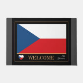 チェコ国旗のハウスマット/スポーツウェルカム ドアマット (正面)