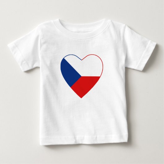 チェコ国旗のハートTシャツ ベビーTシャツ (正面)