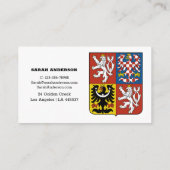 チェコ国旗のビジネスモダンカード，チェコ 名刺 (裏面)