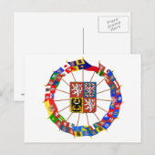 チェコ国旗のピンホイール ポストカード (正面/裏面)