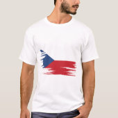 チェコ国旗のブラシアート Tシャツ (正面)