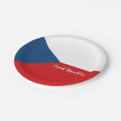チェコ国旗のプレート、パーティー、スポーツ、チェコ ペーパープレート (アングル)