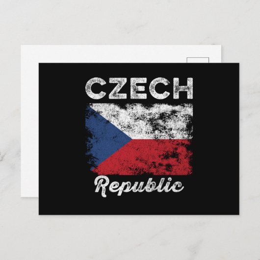 チェコ国旗のヴィンテージ – チェコ国旗 ポストカード (正面/裏面)