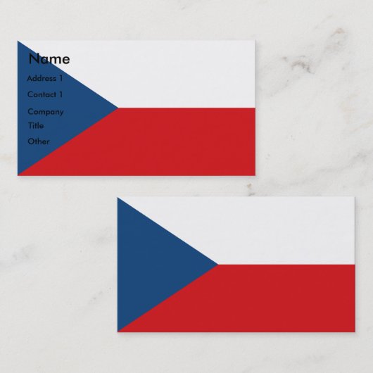 チェコ国旗の名刺 名刺 (正面/裏面)