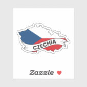 チェコ国旗の地図 シール (シート)