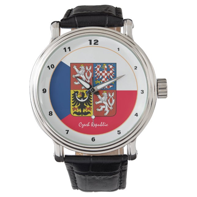 チェコ国旗の腕時計，チェコファッション 腕時計 (正面)