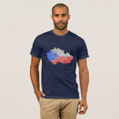 チェコ国旗の色地図Tシャツ Tシャツ (正面フル)